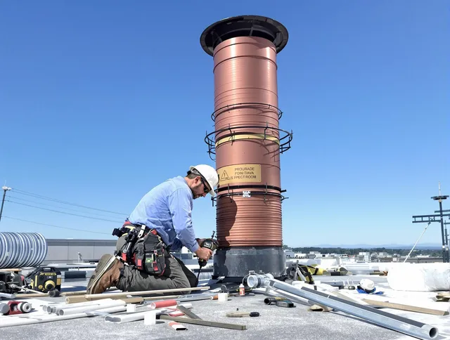 Installed chimney liner by North Branford Chimney Sweep in North Branford, CT