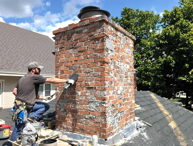 Completed chimney rebuild by North Branford Chimney Sweep in North Branford, CT
