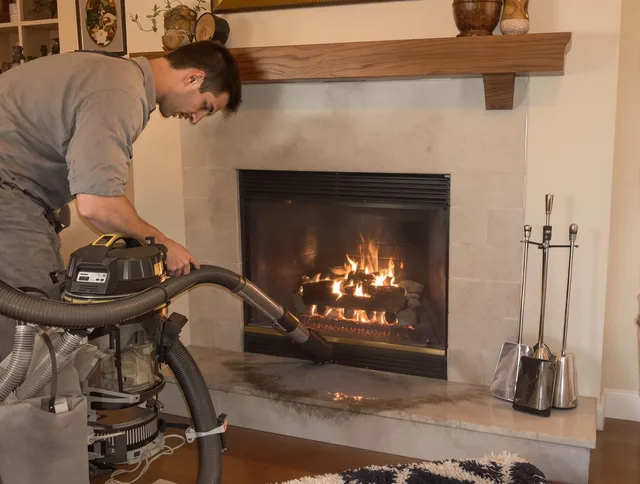 Routine fireplace upkeep by North Branford Chimney Sweep in North Branford, CT
