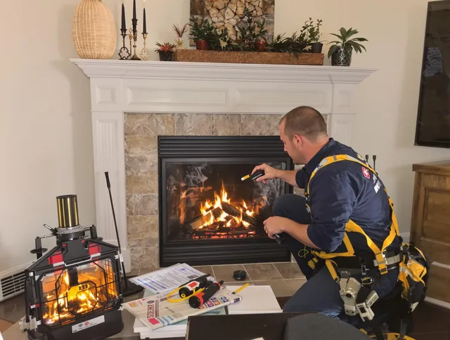Safety-focused fireplace inspection by North Branford Chimney Sweep in North Branford, CT